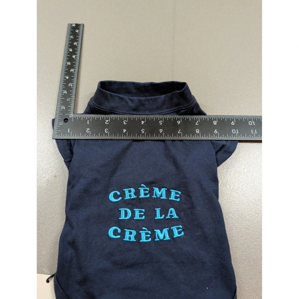 Louis Barx Navy‎ Blue Creme De La Creme Dog Graphic T-Shirt Size M NWT